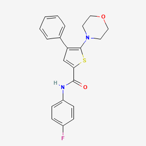 molecular formula C21H19FN2O2S B10815040 N-(4-fluorophenyl)-5-(morpholin-4-yl)-4-phenylthiophene-2-carboxamide 