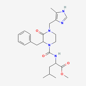 molecular formula C24H33N5O4 B10815046 methyl 2-[[2-benzyl-4-[(5-methyl-1H-imidazol-4-yl)methyl]-3-oxopiperazine-1-carbonyl]amino]-4-methylpentanoate 