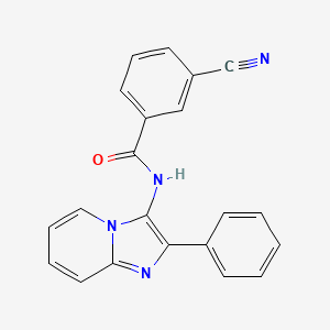 molecular formula C21H14N4O B10815061 3-cyano-N-(2-phenylimidazo[1,2-a]pyridin-3-yl)benzamide 