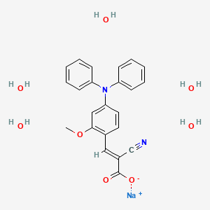molecular formula C23H27N2NaO8 B10815067 Sodium 2-cyano-3-[4-(diphenylamino)-2-methoxyphenyl]prop-2-enoate pentahydrate 