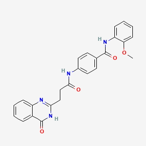 molecular formula C25H22N4O4 B10815154 N-(2-Methoxyphenyl)-4-{[3-(4-Oxo-3,4-Dihydroquinazolin-2-Yl)propanoyl]amino}benzamide 