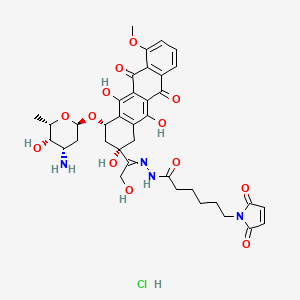 molecular formula C37H43ClN4O13 B10815357 Aldoxorubicin Hydrochloride CAS No. 1361563-03-2