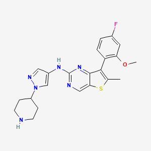 molecular formula C22H23FN6OS B10815442 MAX-40279 CAS No. 2070931-57-4
