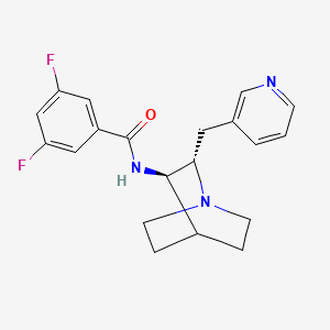 molecular formula C20H21F2N3O B10815516 (2S,3R)-N-(2-(3-Pyridinylmethyl)-1-azabicyclo(2.2.2)oct-3-yl)-3,5-difluorobenzamide CAS No. 1196701-27-5