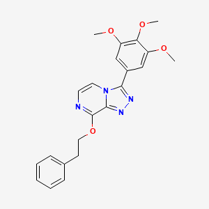 molecular formula C22H22N4O4 B10815657 8-(2-Phenylethoxy)-3-(3,4,5-trimethoxyphenyl)-[1,2,4]triazolo[4,3-a]pyrazine 