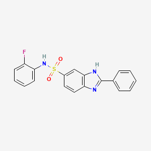 molecular formula C19H14FN3O2S B10815671 N-(2-Fluorophenyl)-2-phenyl-1H-benzo[d]imidazole-5-sulfonamide 