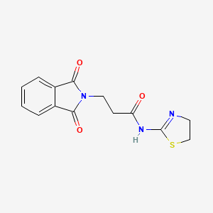 molecular formula C14H13N3O3S B10815688 N-(4,5-Dihydrothiazol-2-yl)-3-(1,3-dioxoisoindolin-2-yl)propanamide 