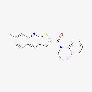 molecular formula C21H17FN2OS B10815695 N-ethyl-N-(2-fluorophenyl)-7-methylthieno[2,3-b]quinoline-2-carboxamide 