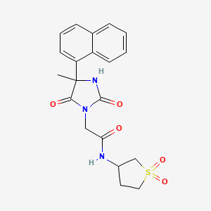 molecular formula C20H21N3O5S B10815759 N-(1,1-Dioxidotetrahydrothiophen-3-yl)-2-(4-methyl-4-(naphthalen-1-yl)-2,5-dioxoimidazolidin-1-yl)acetamide 