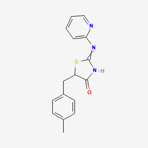 molecular formula C16H15N3OS B10815769 (2E)-5-[(4-methylphenyl)methyl]-2-[(pyridin-2-yl)imino]-1,3-thiazolidin-4-one 