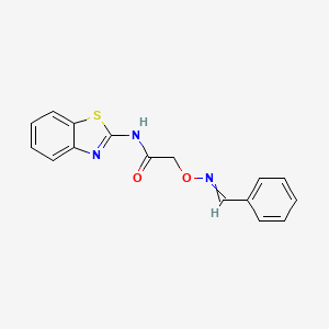 molecular formula C16H13N3O2S B10815802 N-(1,3-benzothiazol-2-yl)-2-(benzylideneamino)oxyacetamide 