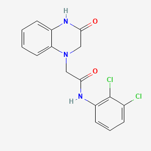 molecular formula C16H13Cl2N3O2 B10815904 N-(2,3-Dichlorophenyl)-2-(3-oxo-3,4-dihydroquinoxalin-1(2H)-yl)acetamide 