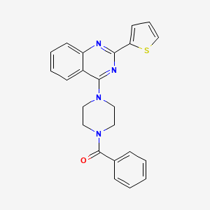 molecular formula C23H20N4OS B10815949 Phenyl(4-(2-(thiophen-2-yl)quinazolin-4-yl)piperazin-1-yl)methanone 