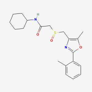 molecular formula C20H26N2O3S B10816235 N-cyclohexyl-2-({[5-methyl-2-(2-methylphenyl)-1,3-oxazol-4-yl]methyl}sulfinyl)acetamide 