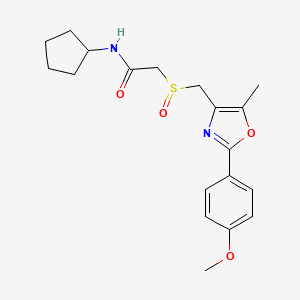molecular formula C19H24N2O4S B10816288 N-Cyclopentyl-2-(((2-(4-methoxyphenyl)-5-methyloxazol-4-yl)methyl)sulfinyl)acetamide 