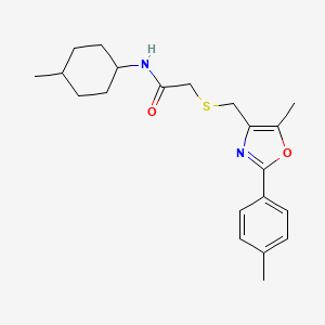 molecular formula C21H28N2O2S B10816331 2-({[5-Methyl-2-(4-methylphenyl)-1,3-oxazol-4-YL]methyl}sulfanyl)-N-(4-methylcyclohexyl)acetamide 