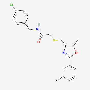 molecular formula C21H21ClN2O2S B10816395 N-[(4-Chlorophenyl)methyl]-2-({[5-methyl-2-(3-methylphenyl)-1,3-oxazol-4-YL]methyl}sulfanyl)acetamide 