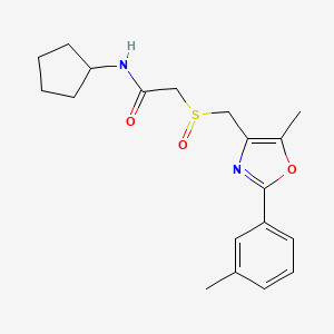 molecular formula C19H24N2O3S B10816404 N-cyclopentyl-2-[[5-methyl-2-(3-methylphenyl)-1,3-oxazol-4-yl]methylsulfinyl]acetamide 