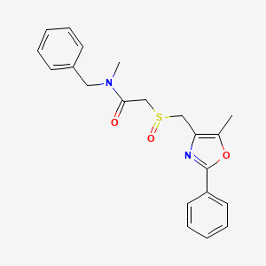 molecular formula C21H22N2O3S B10816467 N-Benzyl-N-methyl-2-(((5-methyl-2-phenyloxazol-4-yl)methyl)sulfinyl)acetamide 