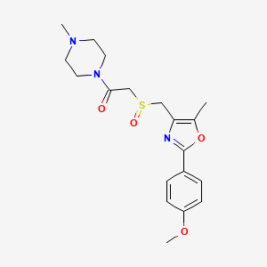 molecular formula C19H25N3O4S B10816473 2-{[2-(4-Methoxyphenyl)-5-methyl-1,3-oxazol-4-YL]methanesulfinyl}-1-(4-methylpiperazin-1-YL)ethan-1-one 