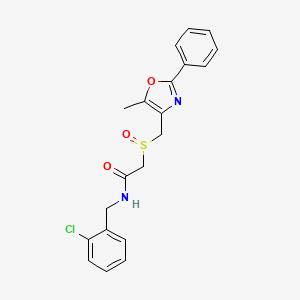 molecular formula C20H19ClN2O3S B10816480 N-(2-Chlorobenzyl)-2-(((5-methyl-2-phenyloxazol-4-yl)methyl)sulfinyl)acetamide 