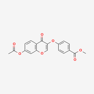molecular formula C19H14O7 B10816509 Benzoic acid, 4-((7-(acetyloxy)-4-oxo-4H-1-benzopyran-3-yl)-oxy)-, methyl ester CAS No. 137988-21-7
