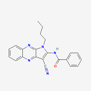 molecular formula C22H19N5O B10816510 N-(1-butyl-3-cyano-1H-pyrrolo[2,3-b]quinoxalin-2-yl)benzamide 