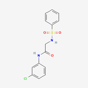 molecular formula C14H13ClN2O3S B10816518 N-(3-Chlorophenyl)-2-(phenylsulfonamido)acetamide 