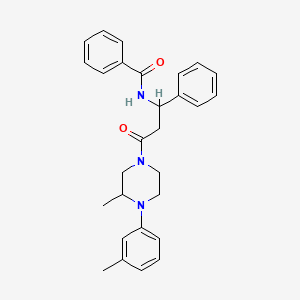 molecular formula C28H31N3O2 B10816604 N-(3-(3-Methyl-4-(m-tolyl)piperazin-1-yl)-3-oxo-1-phenylpropyl)benzamide 