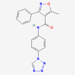 molecular formula C18H14N6O2 B10816622 N-(4-(1H-Tetrazol-1-yl)phenyl)-5-methyl-3-phenylisoxazole-4-carboxamide 