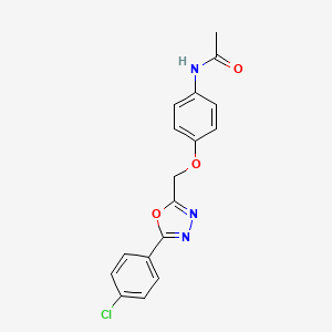 molecular formula C17H14ClN3O3 B10816669 N-(4-((5-(4-Chlorophenyl)-1,3,4-oxadiazol-2-yl)methoxy)phenyl)acetamide 