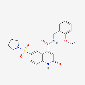 molecular formula C23H25N3O5S B10816797 N-(2-ethoxybenzyl)-2-oxo-6-(pyrrolidin-1-ylsulfonyl)-1,2-dihydroquinoline-4-carboxamide 