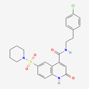molecular formula C23H24ClN3O4S B10816804 N-[2-(4-Chlorophenyl)ethyl]-2-oxo-6-(piperidine-1-sulfonyl)-1,2-dihydroquinoline-4-carboxamide 