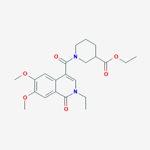 molecular formula C22H28N2O6 B10816839 Ethyl 1-[(2-ethyl-6,7-dimethoxy-1-oxo-1,2-dihydroisoquinolin-4-yl)carbonyl]piperidine-3-carboxylate 