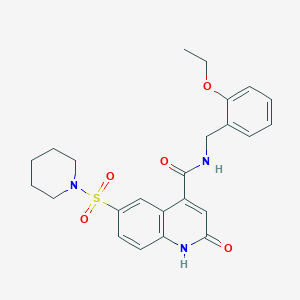 molecular formula C24H27N3O5S B10816868 N-(2-ethoxybenzyl)-2-oxo-6-(piperidin-1-ylsulfonyl)-1,2-dihydroquinoline-4-carboxamide 