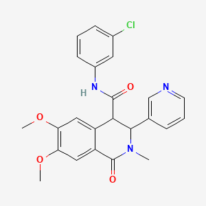 molecular formula C24H22ClN3O4 B10816899 N-(3-Chlorophenyl)-6,7-dimethoxy-2-methyl-1-oxo-3-(pyridin-3-yl)-1,2,3,4-tetrahydroisoquinoline-4-carboxamide 