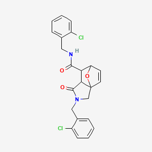 molecular formula C23H20Cl2N2O3 B10816900 N,2-bis(2-chlorobenzyl)-1-oxo-1,2,3,6,7,7a-hexahydro-3a,6-epoxyisoindole-7-carboxamide 