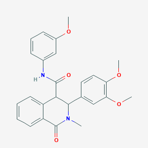 molecular formula C26H26N2O5 B10816924 3-(3,4-dimethoxyphenyl)-N-(3-methoxyphenyl)-2-methyl-1-oxo-1,2,3,4-tetrahydroisoquinoline-4-carboxamide 