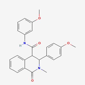 molecular formula C25H24N2O4 B10816932 N-(3-methoxyphenyl)-3-(4-methoxyphenyl)-2-methyl-1-oxo-1,2,3,4-tetrahydroisoquinoline-4-carboxamide 