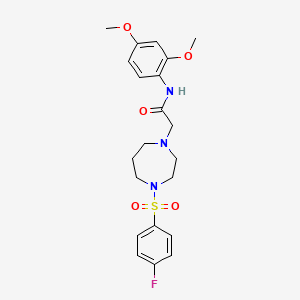 molecular formula C21H26FN3O5S B10816965 N-(2,4-Dimethoxyphenyl)-2-(4-((4-fluorophenyl)sulfonyl)-1,4-diazepan-1-yl)acetamide 