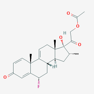 molecular formula C24H29FO5 B010817 6alpha-Fluoro-16,alpha-methyl-1,4,9(11)-pregnatriene-17alpha,21-diol-3,20-dione 21-acetate CAS No. 19788-77-3