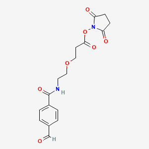 molecular formula C17H18N2O7 B10818453 Ald-Ph-amido-PEG1-C2-NHS ester CAS No. 2101206-80-6