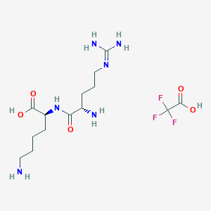 molecular formula C14H27F3N6O5 B10818520 H-Arg-Lys-OH TFA 