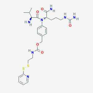 molecular formula C26H37N7O5S2 B10818529 PDP-C1-Ph-Val-Cit 