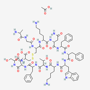 molecular formula C78H108N18O21S2 B10818949 H-DL-Ala-Gly-DL-Cys(1)-DL-Lys-DL-Asn-DL-Phe-DL-Phe-DL-Trp-DL-Lys-DL-xiThr-DL-Phe-DL-xiThr-DL-Ser-DL-Cys(1)-OH.CH3CO2H 