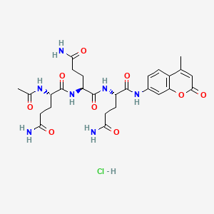 molecular formula C27H36ClN7O9 B10819095 Ac-Gln-Gln-Gln-AMC.HCl 