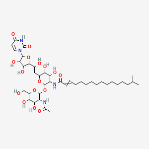 molecular formula C40H66N4O16 B10819130 N-[2-[3-acetamido-4,5-dihydroxy-6-(hydroxymethyl)oxan-2-yl]oxy-6-[2-[5-(2,4-dioxopyrimidin-1-yl)-3,4-dihydroxyoxolan-2-yl]-2-hydroxyethyl]-4,5-dihydroxyoxan-3-yl]-15-methylhexadec-2-enamide 