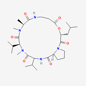 molecular formula C29H49N5O7 B10819186 cyclo[N(Me)Ala-bAla-D-OLeu-Pro-DL-Val-N(Me)Val] 