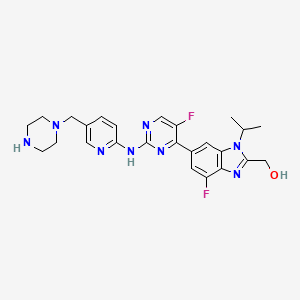 molecular formula C25H28F2N8O B10819698 Abemaciclib metabolite M18 