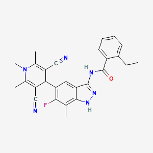 molecular formula C27H25FN6O B10819853 BAY-3827 
